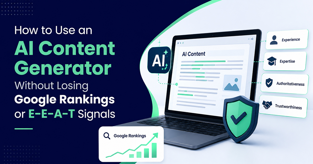 AI content generator for Google rankings and E-E-A-T SEO
